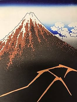 古い版木③　両面　漢詩富士山東屋風景　伝統的な彫刻作品 良好な状態 古い版木③ 広重？ 国芳？ 両面 漢詩富士山東屋風景 伝統的な